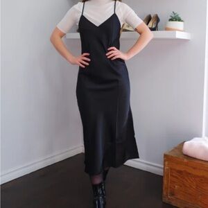 Knix x Birds Papaya Satin Slip Dress Black Size Medium